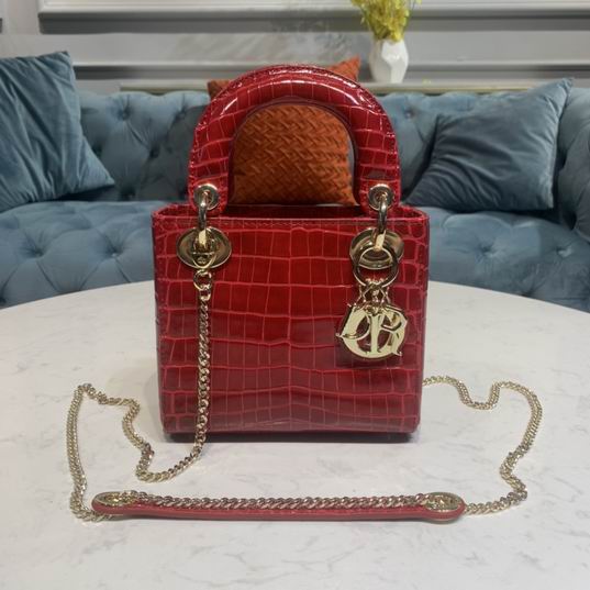 Dior Lady鳄鱼压纹17x7.5x14cm yz