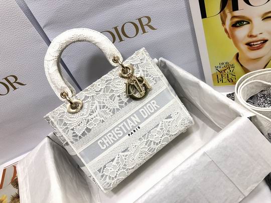 Dior Lady M0565白色蚕蕾丝24x20x11cm wz