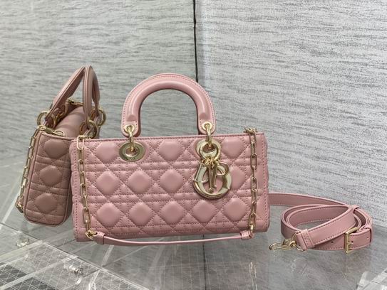 Dior Lady M0540复古粉羊金 26x6x14cm wz